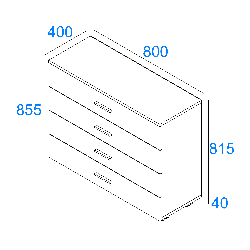 Lufkin Wooden Chest Of 4 Drawers In White