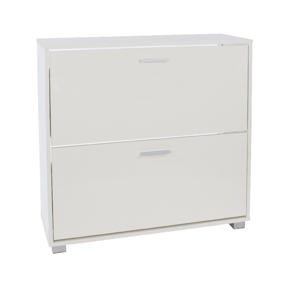 Lufkin Wooden Shoe Cabinet With 2 Flip Doors In White