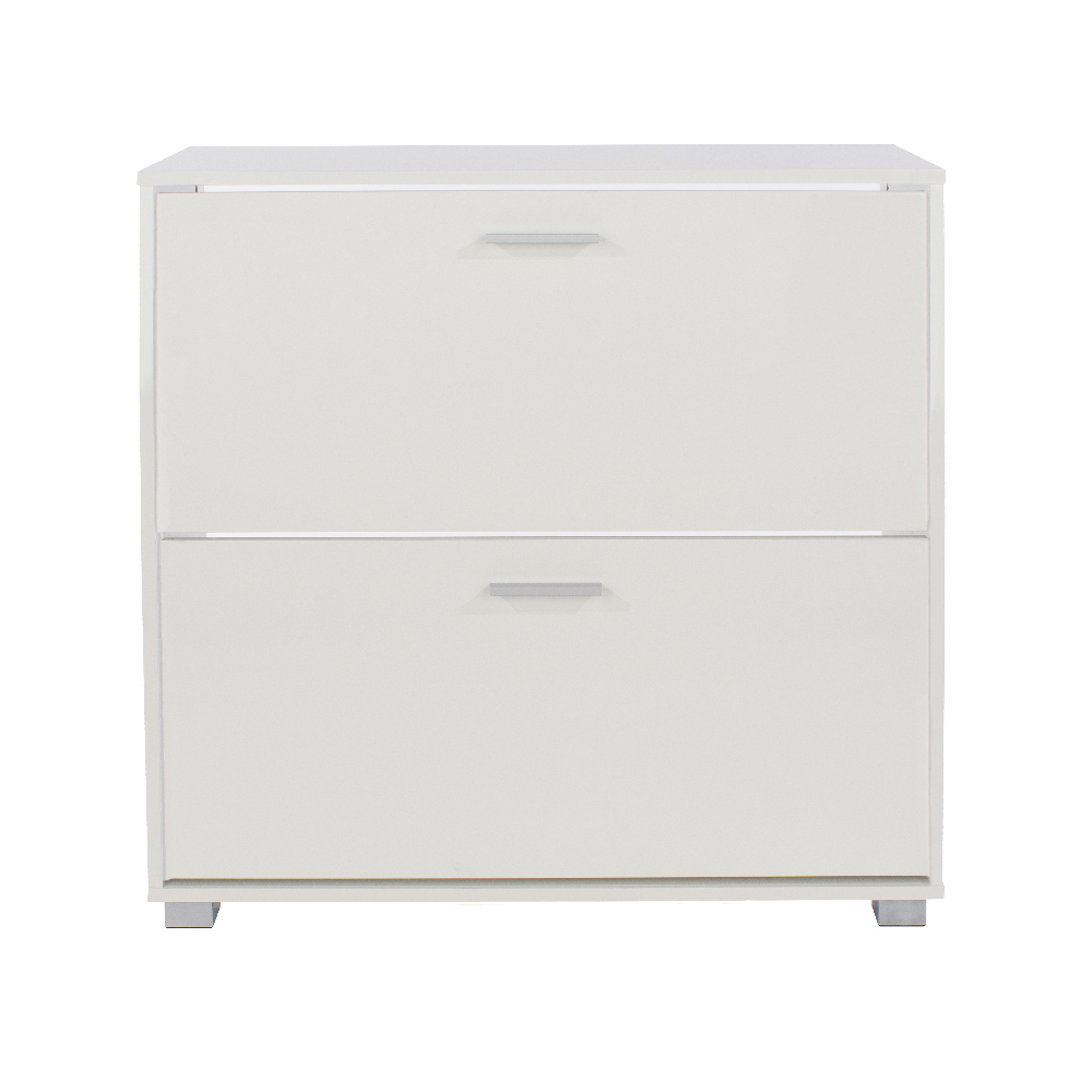 Lufkin Wooden Shoe Cabinet With 2 Flip Doors In White