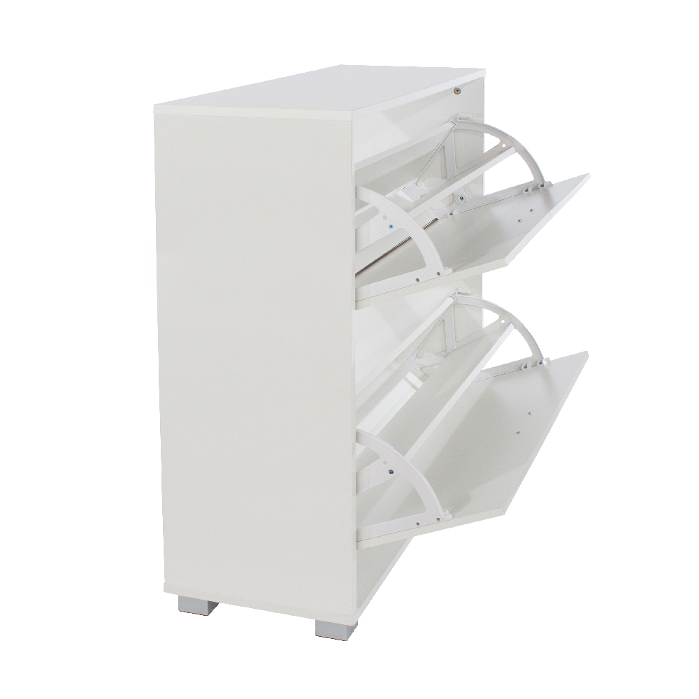Lufkin Wooden Shoe Cabinet With 2 Flip Doors In White