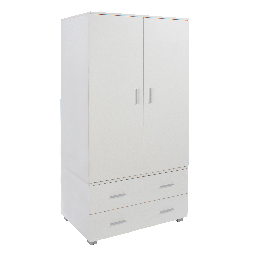 Read more about Lufkin wooden wardrobe with 2 doors 2 drawers in white