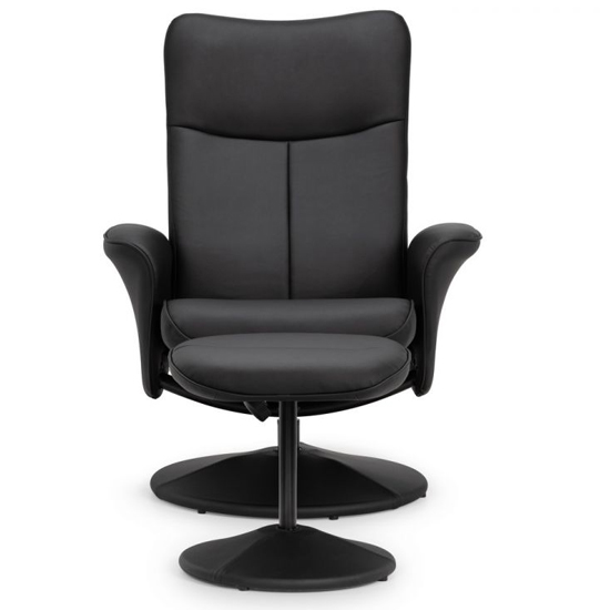Lacole Faux Leather Swivel And Recliner Chair In Black_3