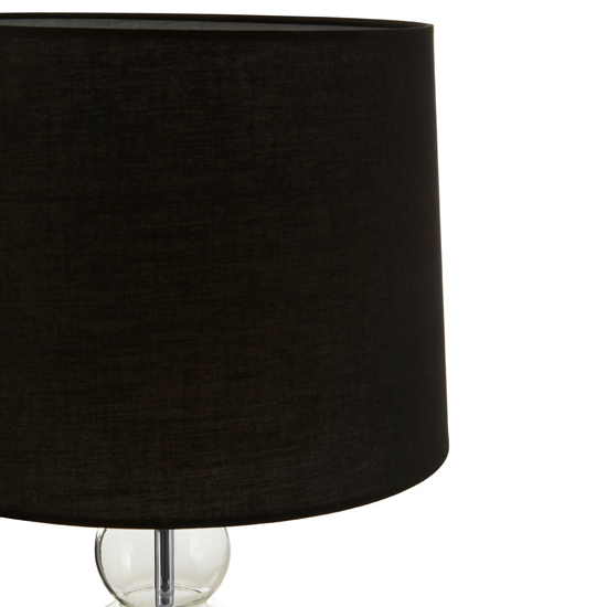 Lukano Black Fabric Shade Table Lamp With Glass Metal Base
