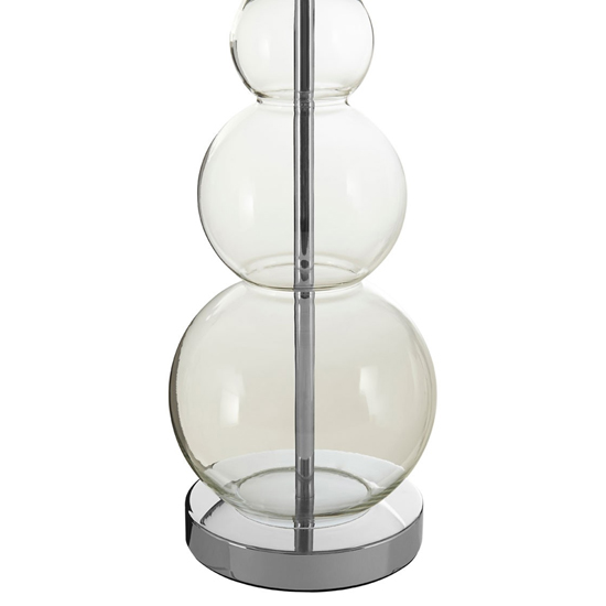 Lukano Black Fabric Shade Table Lamp With Glass Metal Base