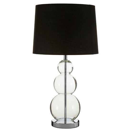 Read more about Lukano black fabric shade table lamp with glass metal base