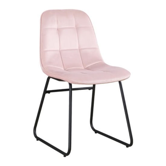 Lyster Baby Pink Velvet Dining Chairs In A Pair_2