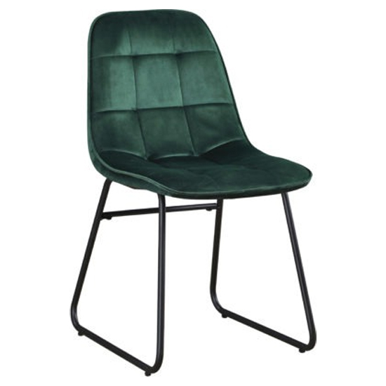 Lyster Emerald Green Velvet Dining Chairs In A Pair