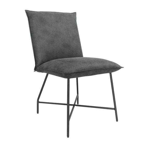 Lukas Fabric Upholstered Dining Chair In Grey