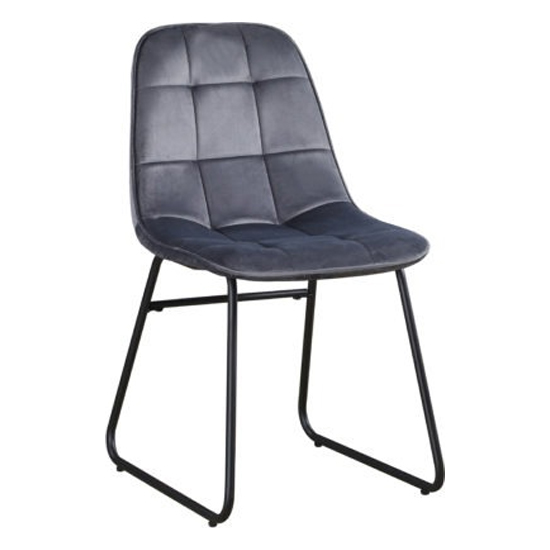Lyster Grey Velvet Dining Chairs In A Pair