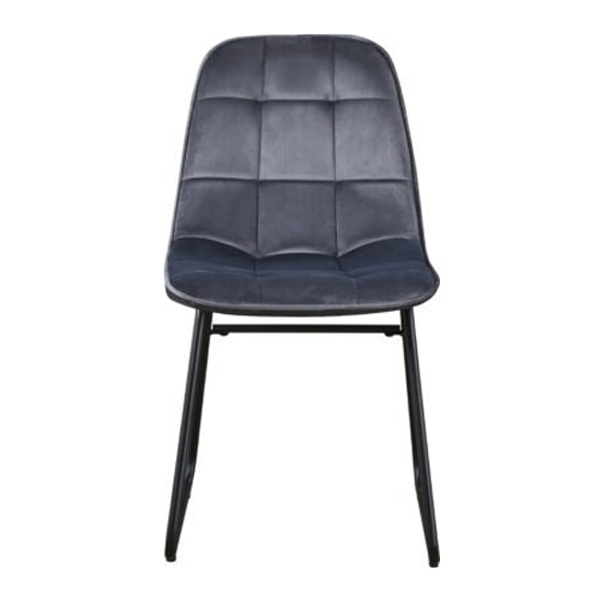 Lyster Grey Velvet Dining Chairs In A Pair
