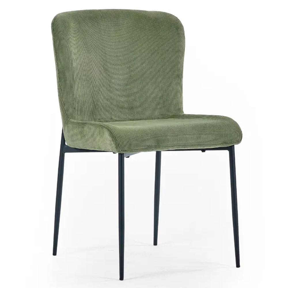 Luling Green Velvet Dining Chairs With Black Legs - Pair