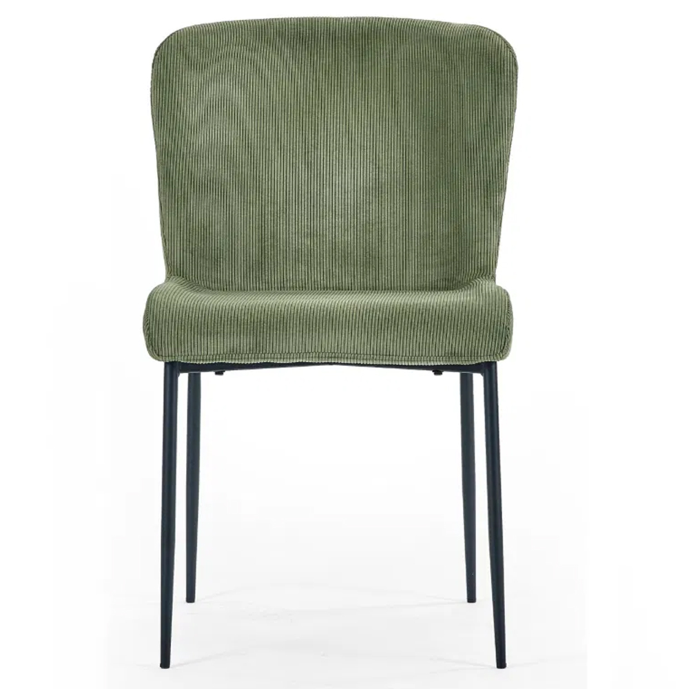 Luling Green Velvet Dining Chairs With Black Legs - Pair
