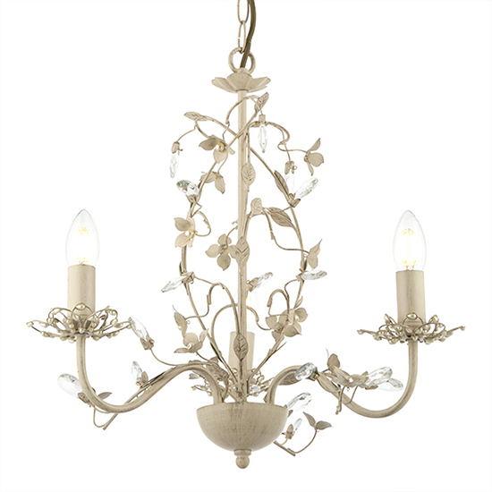 Lullaby 3 Lights Clear And Pearl Acrylic Pendant Light In Cream