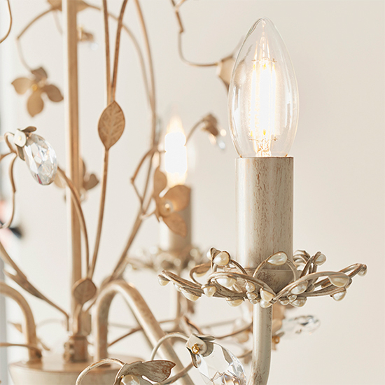 Lullaby 3 Lights Clear And Pearl Acrylic Pendant Light In Cream