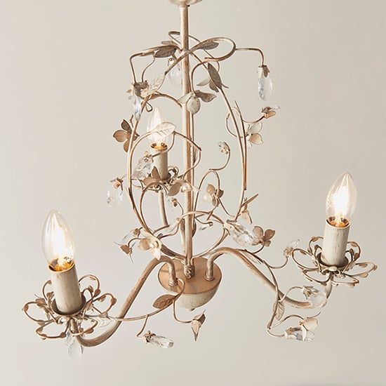 Photo of Lullaby 3 lights clear and pearl acrylic pendant light in cream