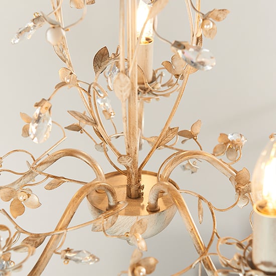 Lullaby 5 Lights Clear And Pearl Acrylic Pendant Light In Cream