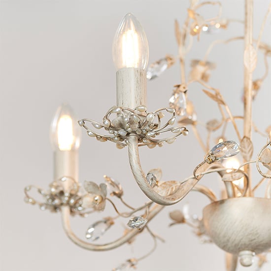 Lullaby 5 Lights Clear And Pearl Acrylic Pendant Light In Cream