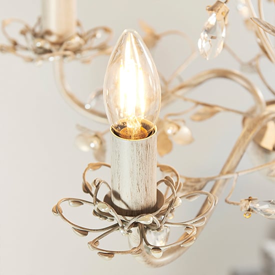 Lullaby 5 Lights Clear And Pearl Acrylic Pendant Light In Cream