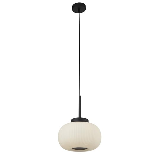 Photo of Lumina glass 1 light pendant light in white and black