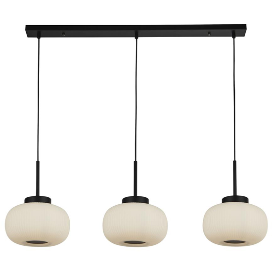 Read more about Lumina glass 3 lights bar pendant light in white and black