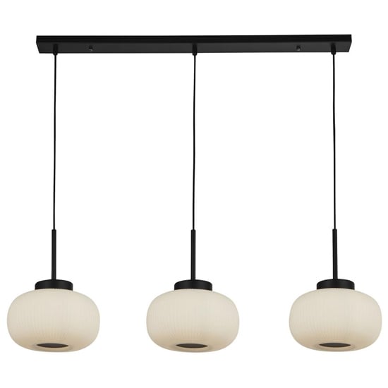 Photo of Lumina glass 3 lights bar pendant light in white and black