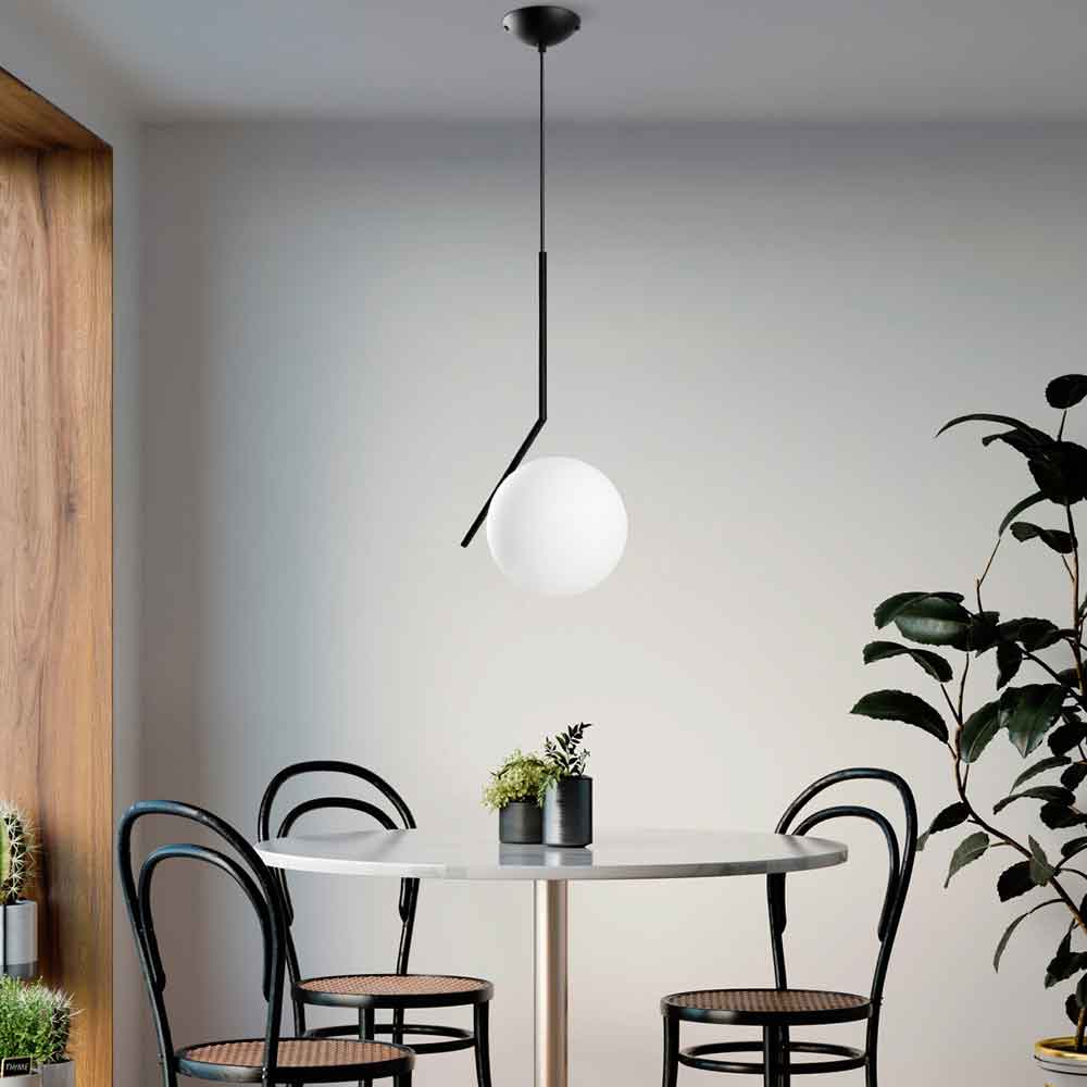 Luminar Metal Ceiling Pendant Light in Black and White