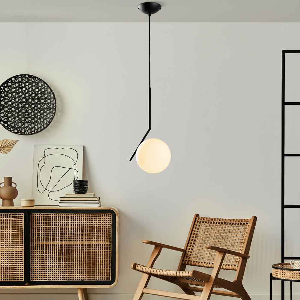 Luminar Metal Ceiling Pendant Light in Black and White