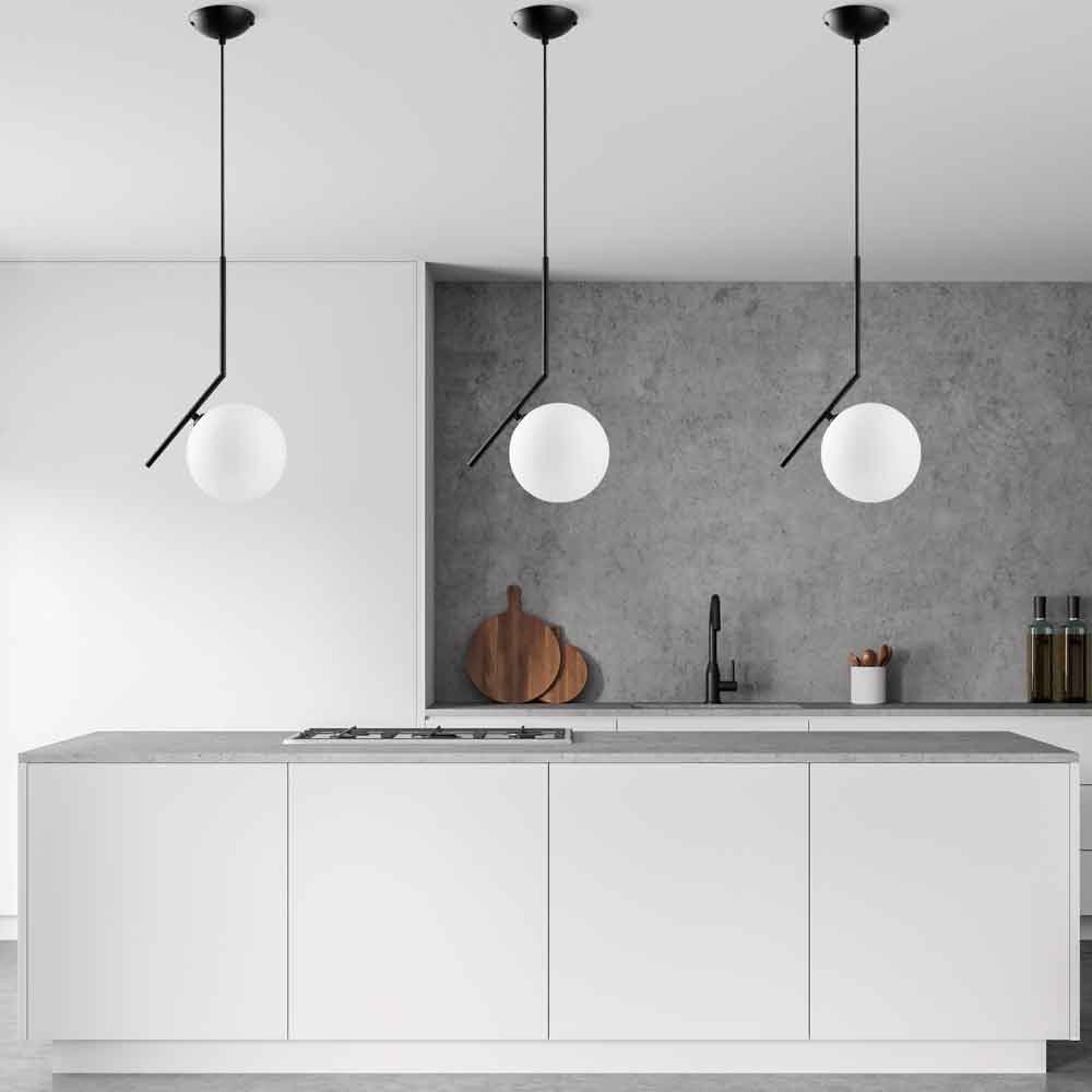Luminar Metal Ceiling Pendant Light in Black and White