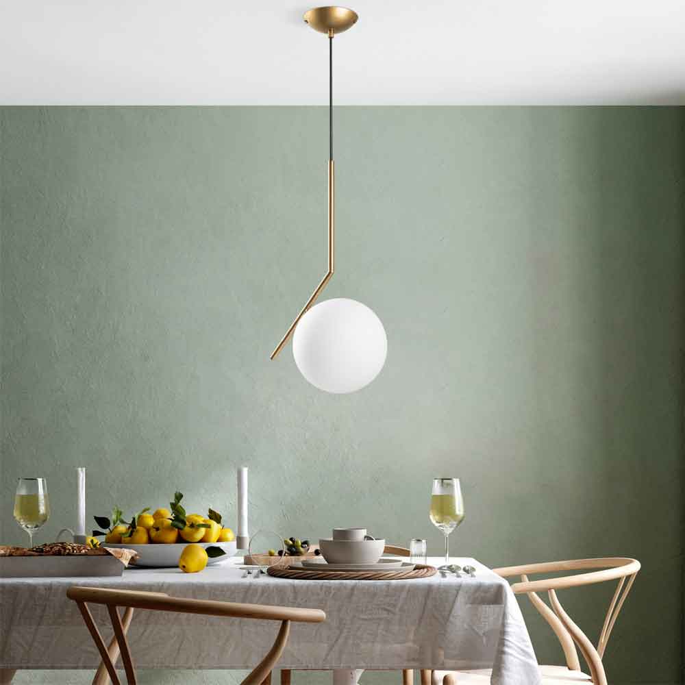 Luminar Metal Ceiling Pendant Light in Gold and White