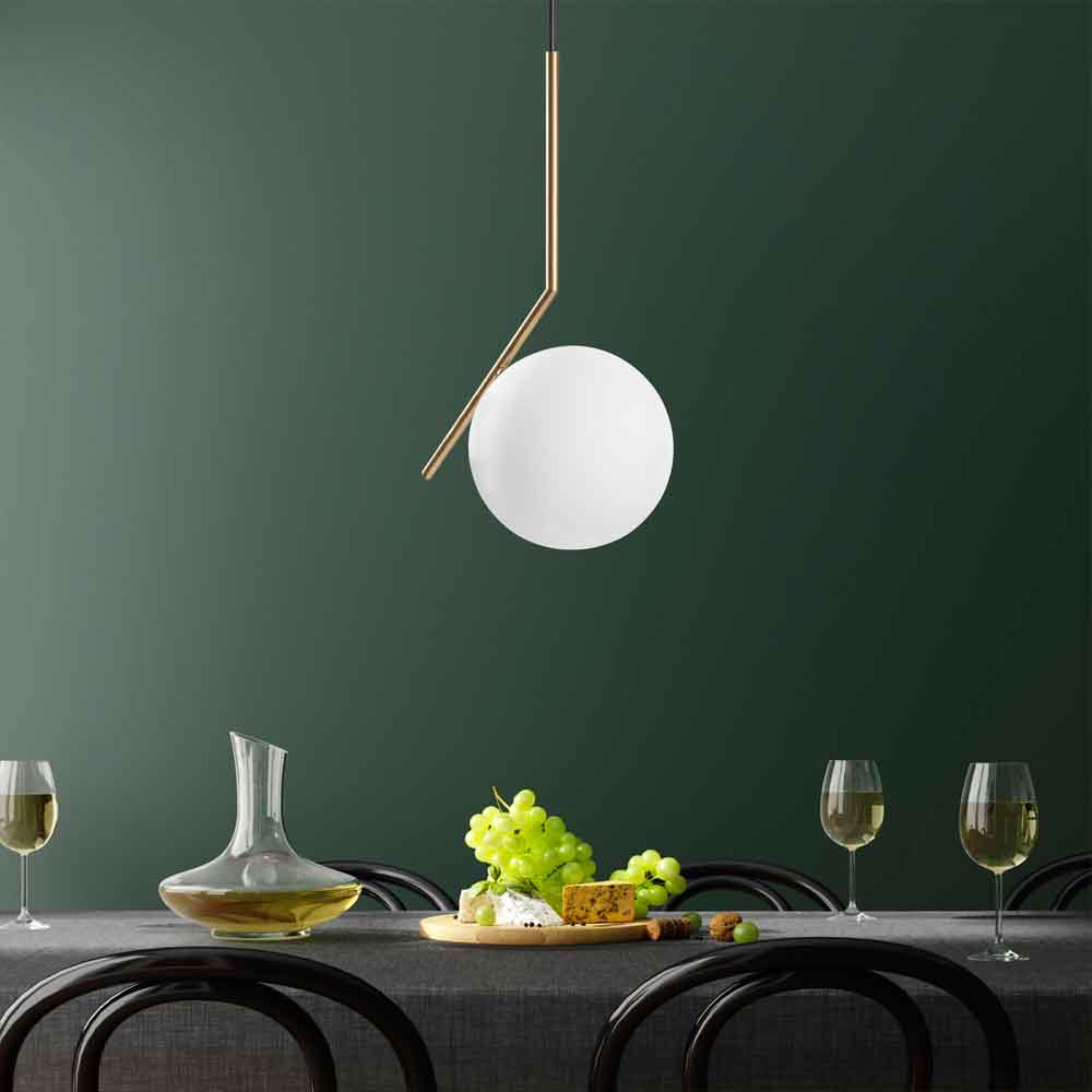 Luminar Metal Ceiling Pendant Light in Gold and White
