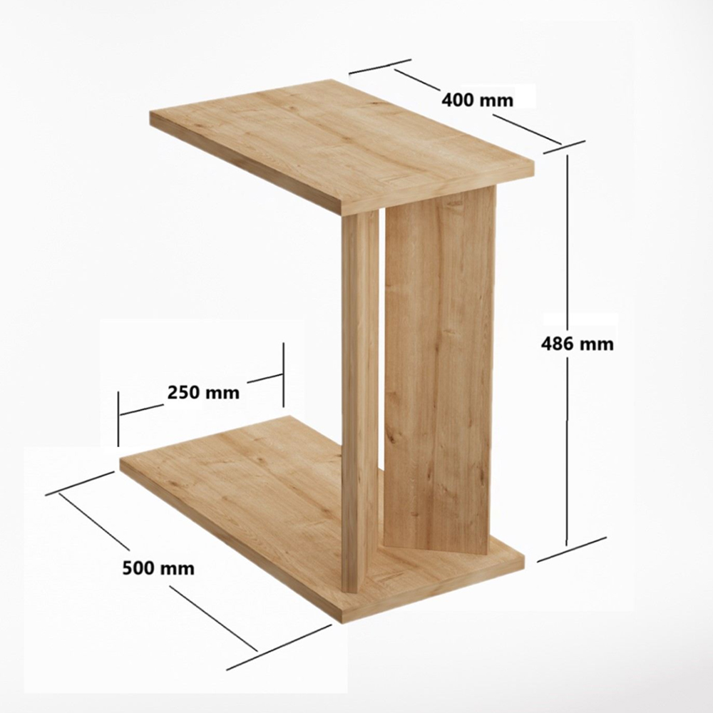Lun Wooden Side Table in Sapphire Oak