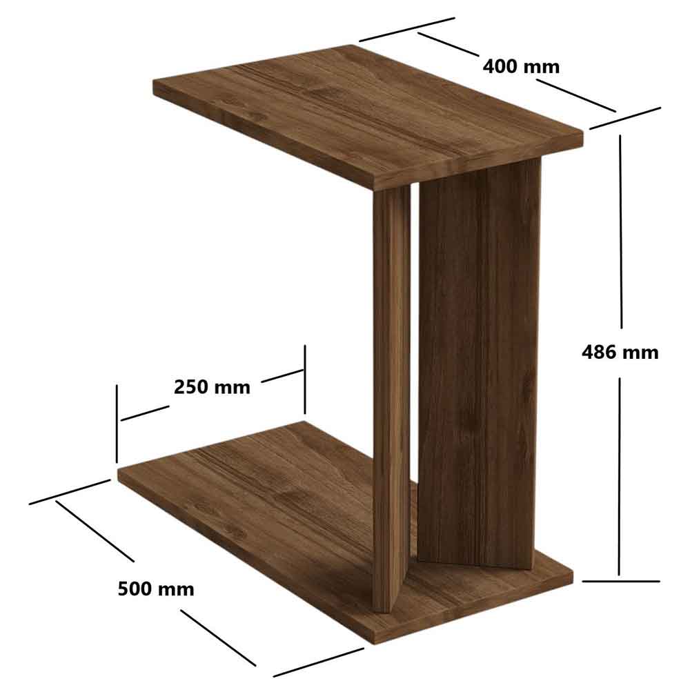 Lun Wooden Side Table in Walnut