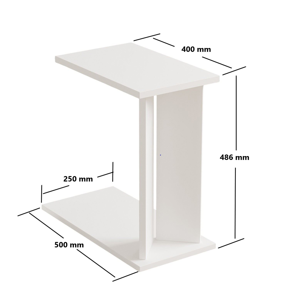 Lun Wooden Side Table in White