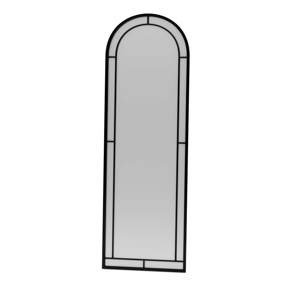Luna Glass Cheval Mirror with Black Metal Frame