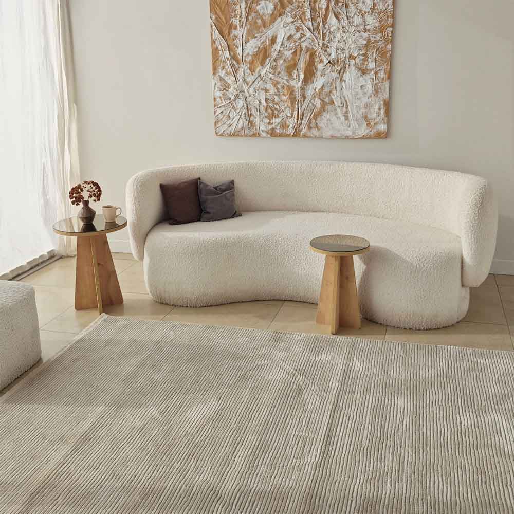 Luna Round Wooden Nest of 2 Side Tables in Bronze and Sapphire Oak