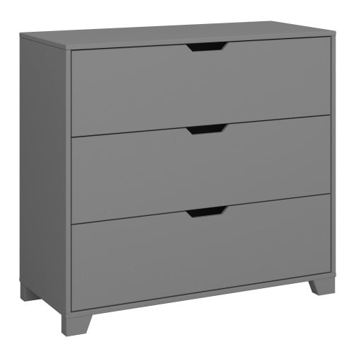 Product photograph of Luna Wooden Chest Of 3 Drawers In Folkestone Grey from Furniture in Fashion