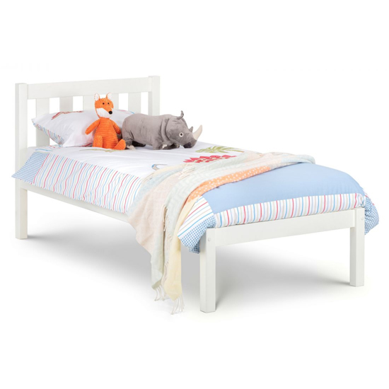 Lajita Wooden Single Bed In Surf White