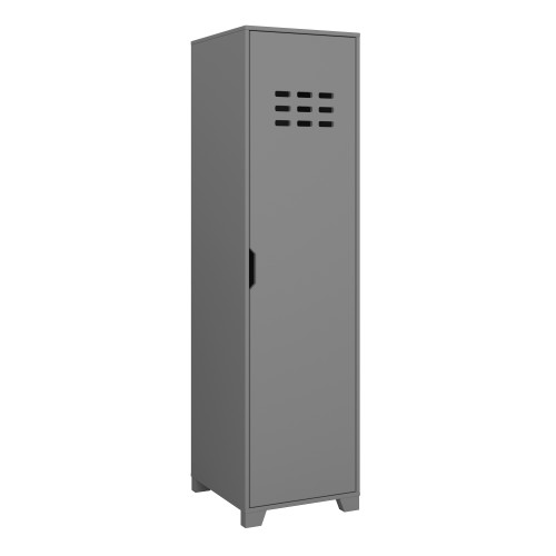 Luna Wooden Wardrobe With 1 Door In Folkestone Grey thumbnail