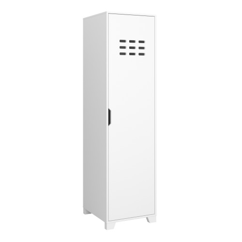 Luna Wooden Wardrobe With 1 Door In Pure White thumbnail