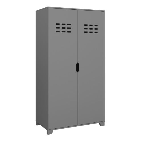 Product photograph of Luna Wooden Wardrobe With 2 Doors In Folkestone Grey from Furniture in Fashion