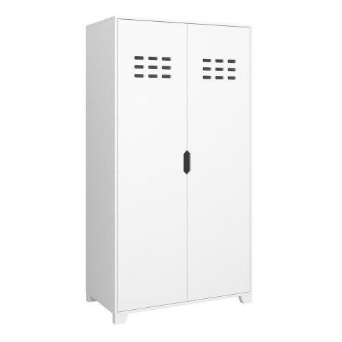 Luna Wooden Wardrobe With 2 Doors In Pure White thumbnail