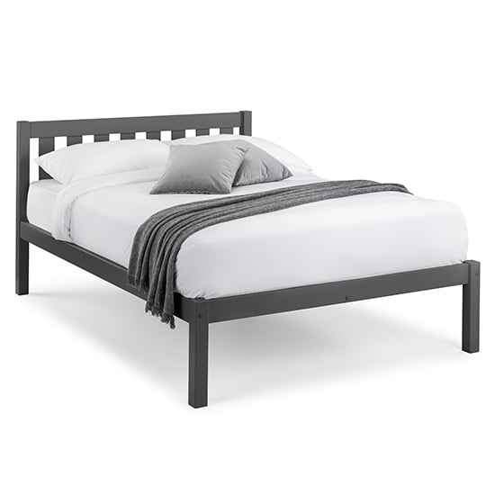 Product photograph of Lajita Wooden Double Bed In Anthracite from Furniture in Fashion