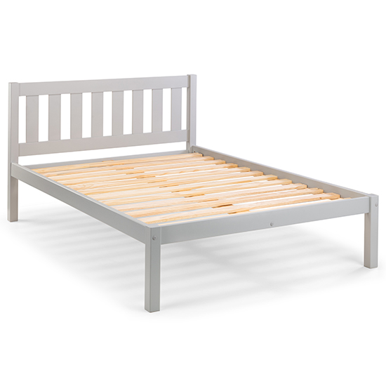 Lajita Wooden Double Bed In Dove Grey