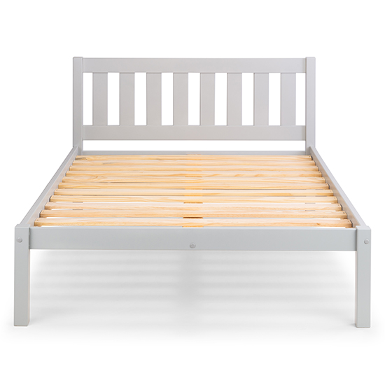 Lajita Wooden Double Bed In Dove Grey
