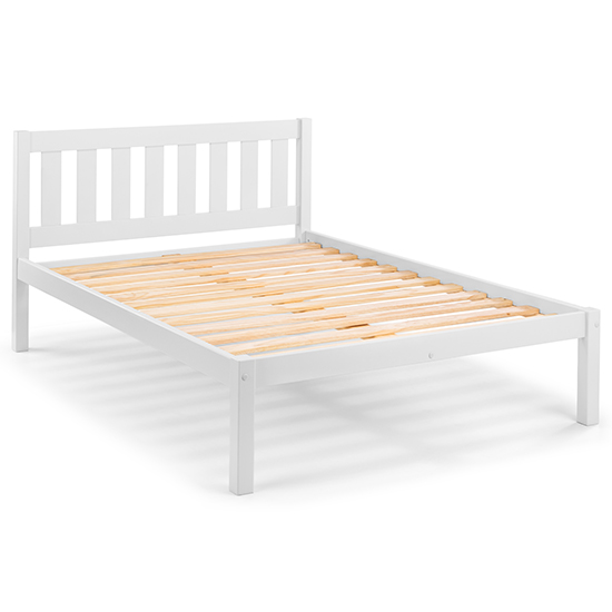 Lajita Wooden Double Bed In Surf White