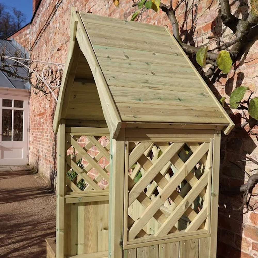 Lunaro Garden Wooden 2 Seater Arbour with Storage in Natural