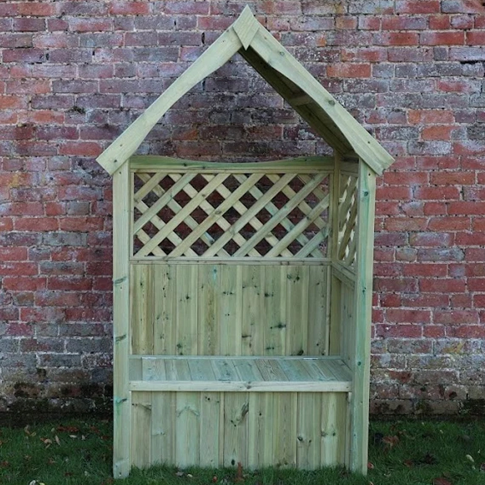 Lunaro Garden Wooden 2 Seater Arbour with Storage in Natural