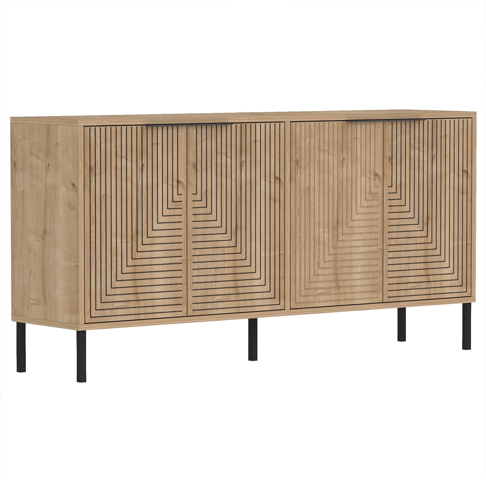 Lurea Wooden Sideboard with 4 Doors in Sapphire Oak