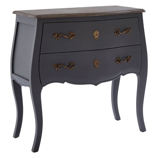 Read more about Luria wooden chest of 2 drawers in dark grey