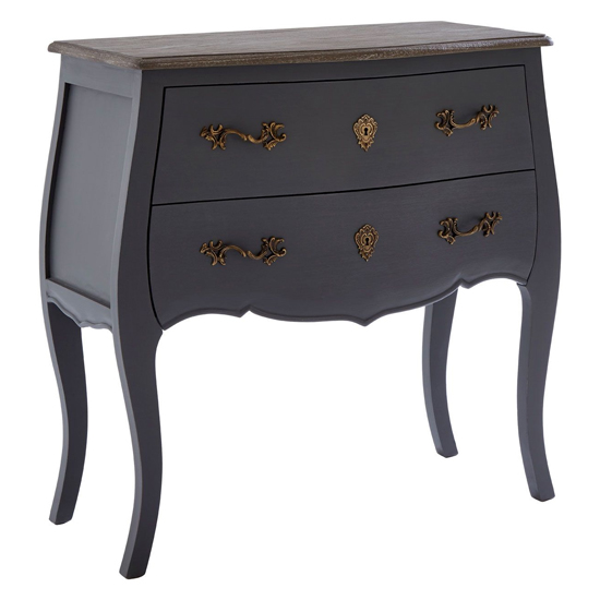 Luria Wooden Chest Of 2 Drawers In Dark Grey thumbnail
